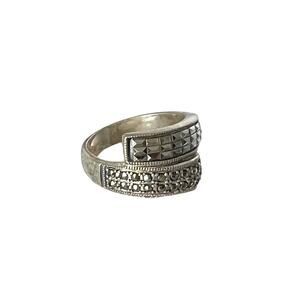 Marcasite Sterling Ring Twist Size 8.75 Vintage
